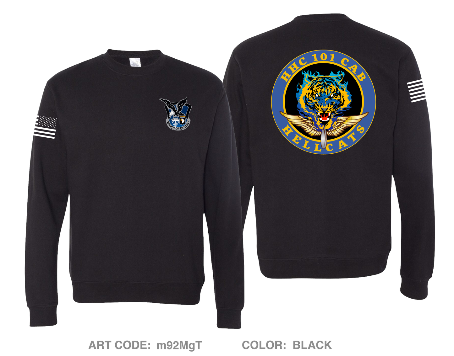 HHC BDE "Hellcats", 101st CAB Comfort Unisex Crewneck Sweatshirt - m92MgT