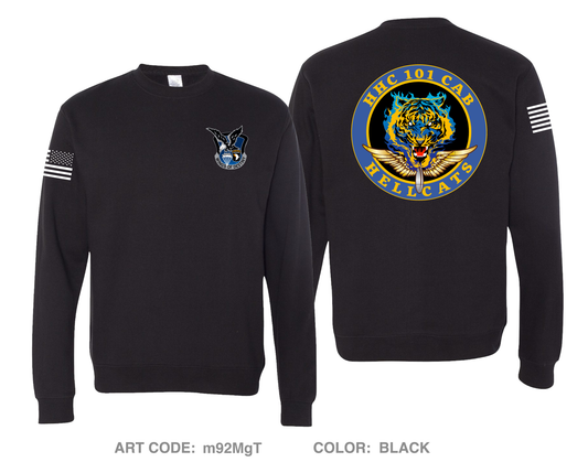 HHC BDE "Hellcats", 101st CAB Comfort Unisex Crewneck Sweatshirt - m92MgT