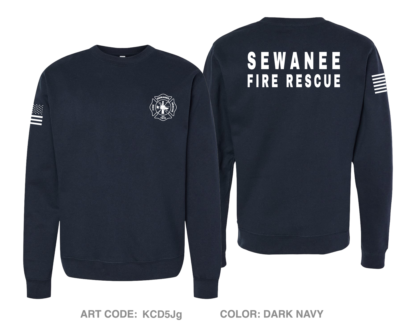 Sewanee Fire Department Comfort Unisex Crewneck Sweatshirt - KCD5Jg