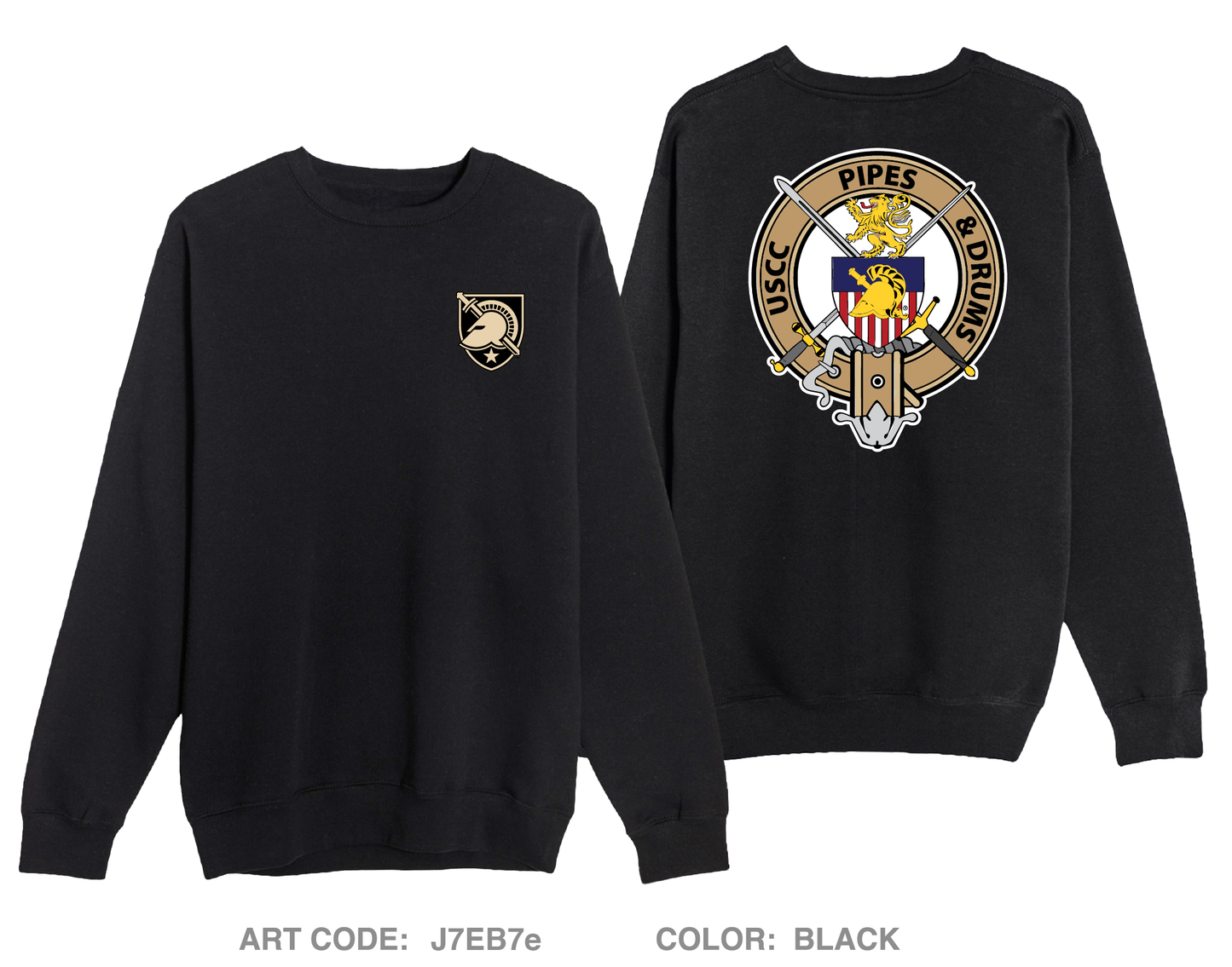 USCC Pipes and Drums Comfort Unisex Crewneck Sweatshirt - J7EB7e