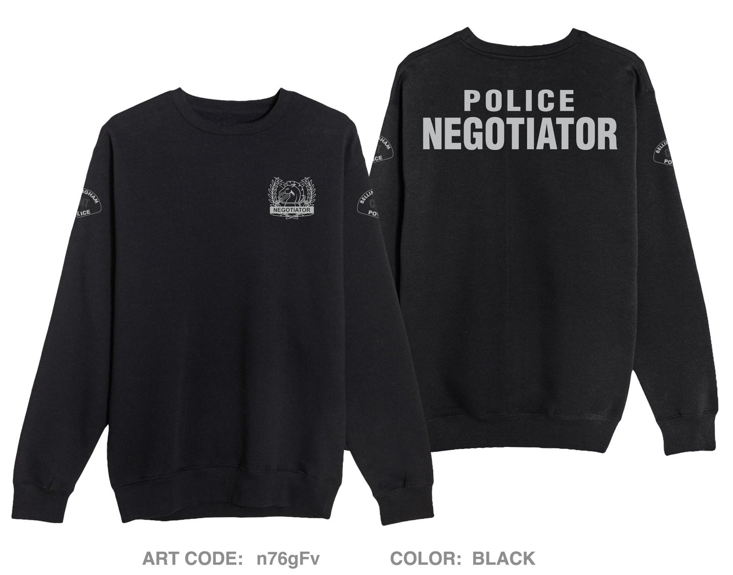 Bellingham Police CNT Comfort Unisex Crewneck Sweatshirt - n76gFv