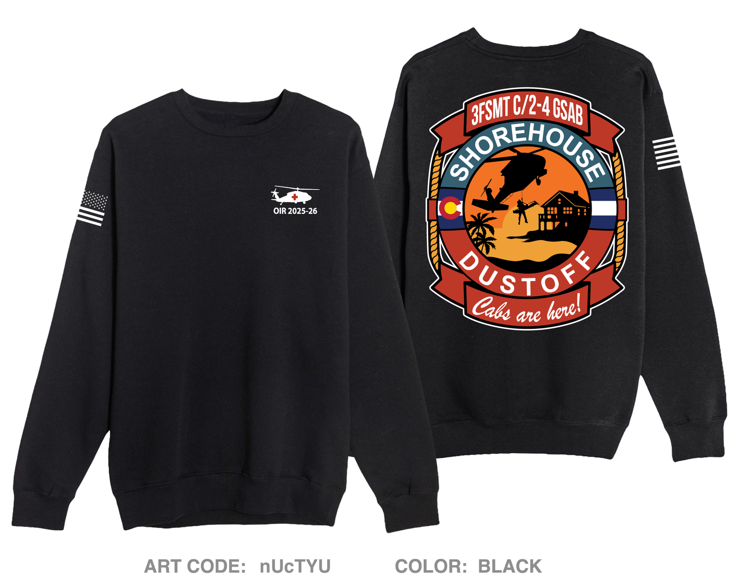 3FSMT “Shorehouse Dustoff”, C/2-4 GSAB Comfort Unisex Crewneck Sweatshirt - nUcTYU