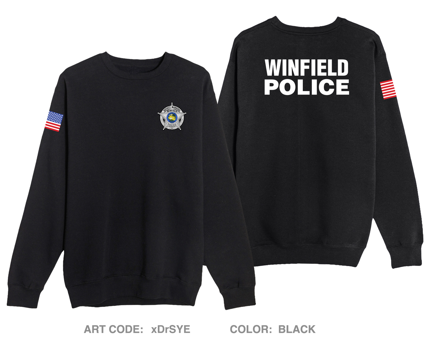 Winfield Police Department Comfort Unisex Crewneck Sweatshirt - xDrSYE