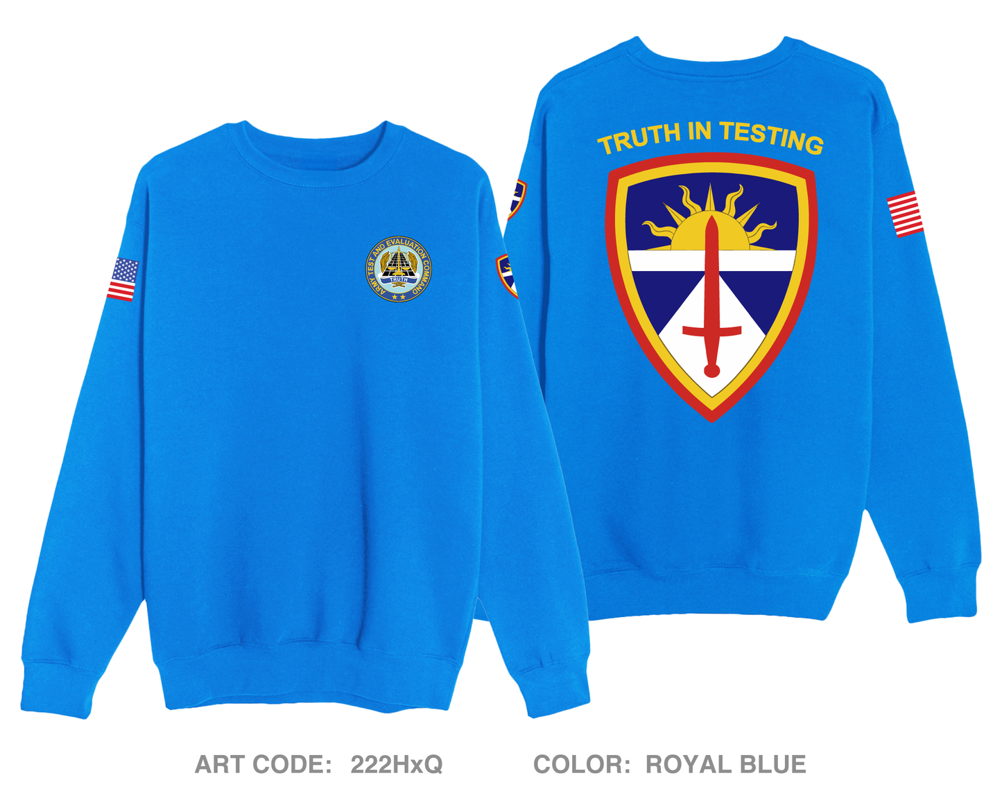 Army Test and Evaluation Command Comfort Unisex Crewneck Sweatshirt - 222HxQ