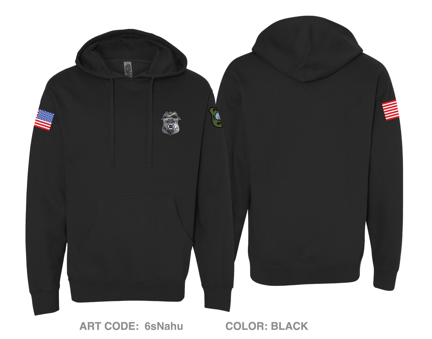 Milton Police Dept. Comfort Unisex Hooded Sweatshirt - 6sNahu