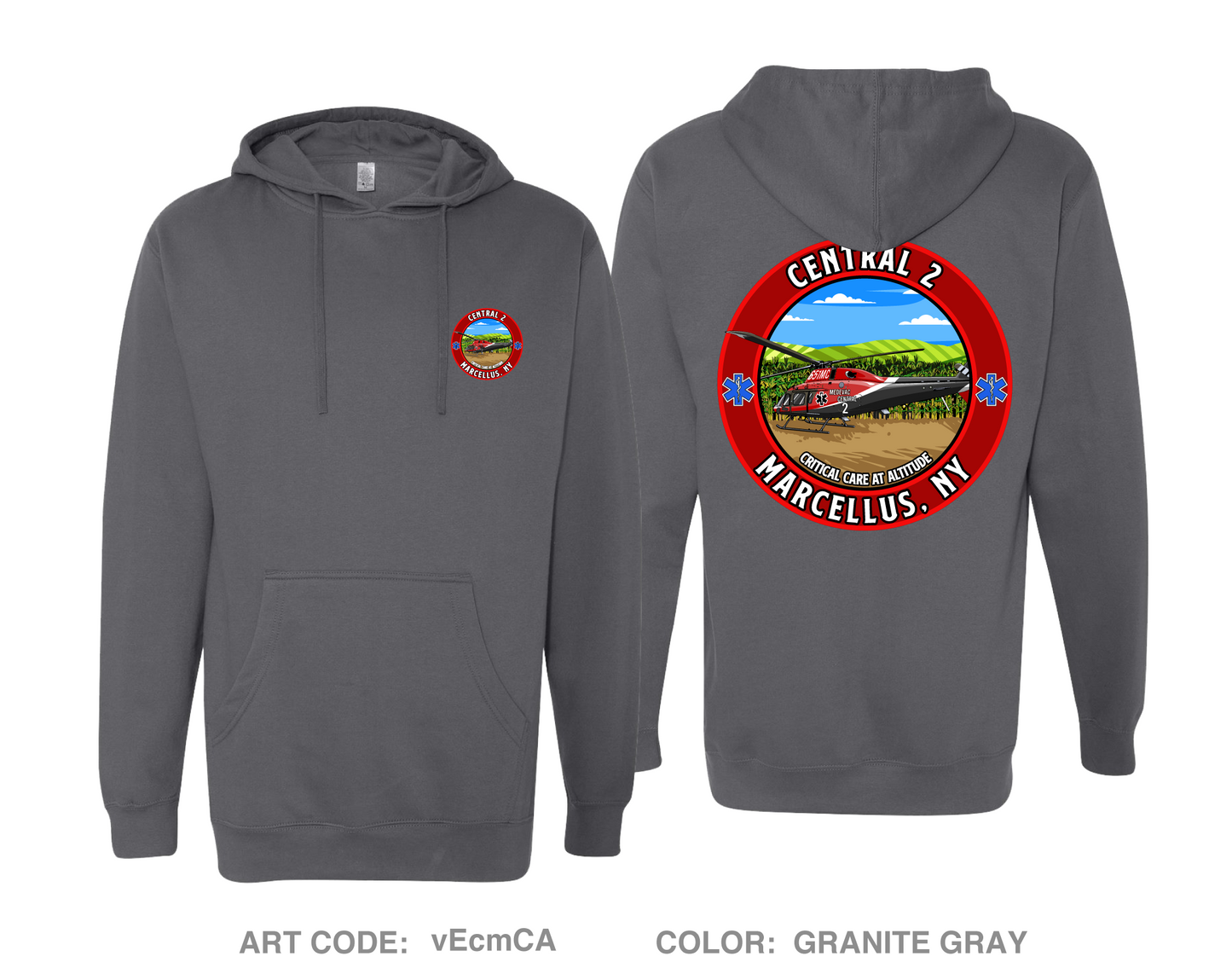 Mercy Flight Marcellus Central 2 Comfort Unisex Hooded Sweatshirt - vEcmCA