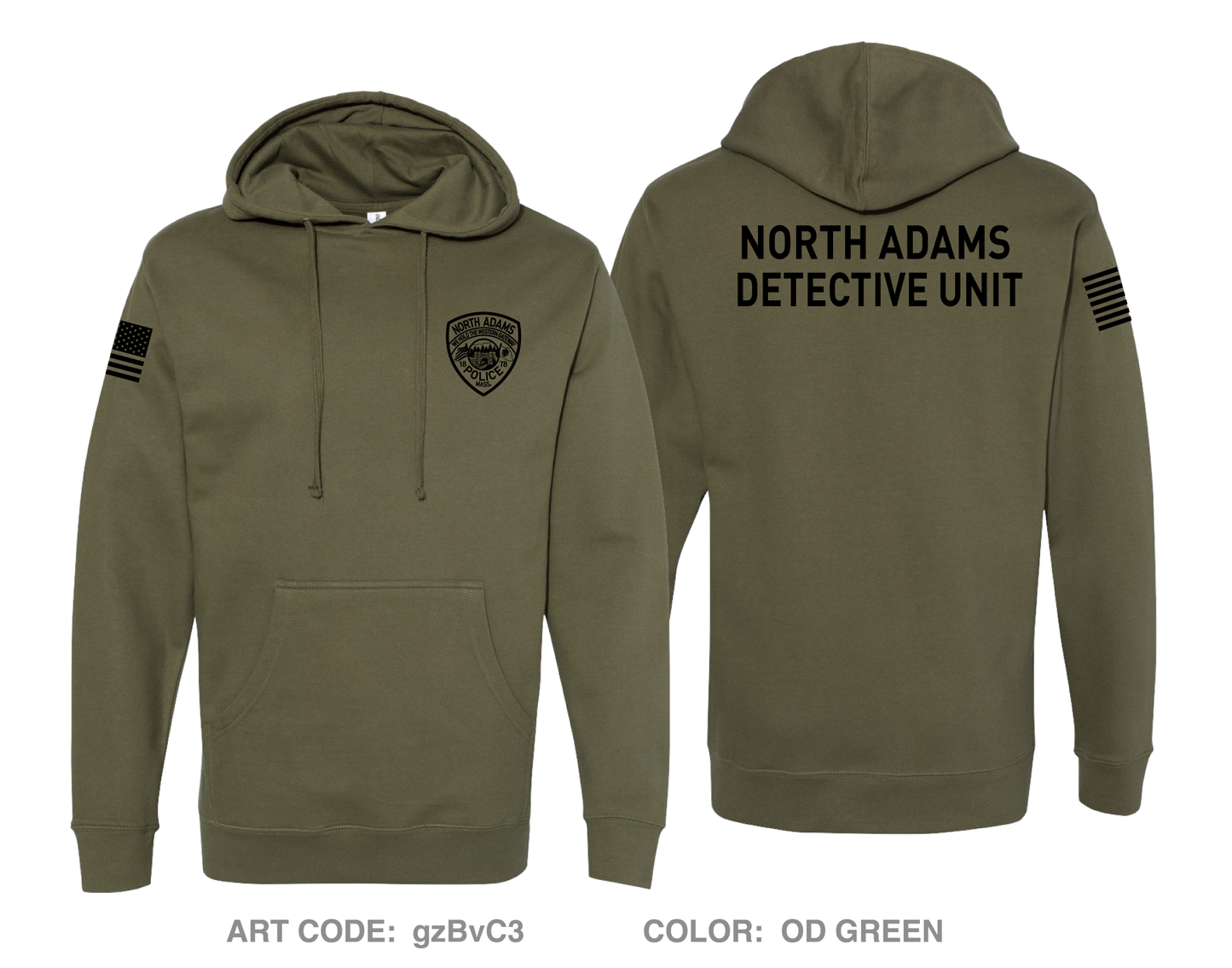 North Adams Police Detective Unit Comfort Unisex Hooded Sweatshirt - gzBvC3