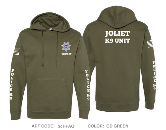 Joliet Police K9 Unit Comfort Unisex Hooded Sweatshirt - 3cHFAQ