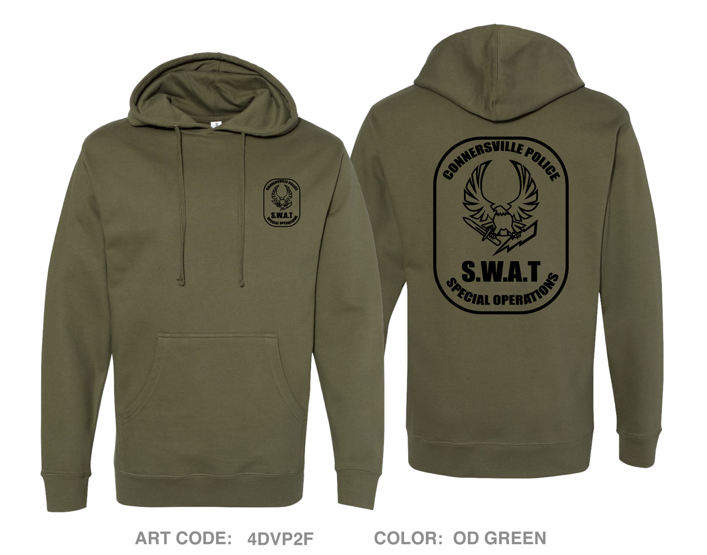 Connersville SWAT Comfort Unisex Hooded Sweatshirt - 4DVP2F