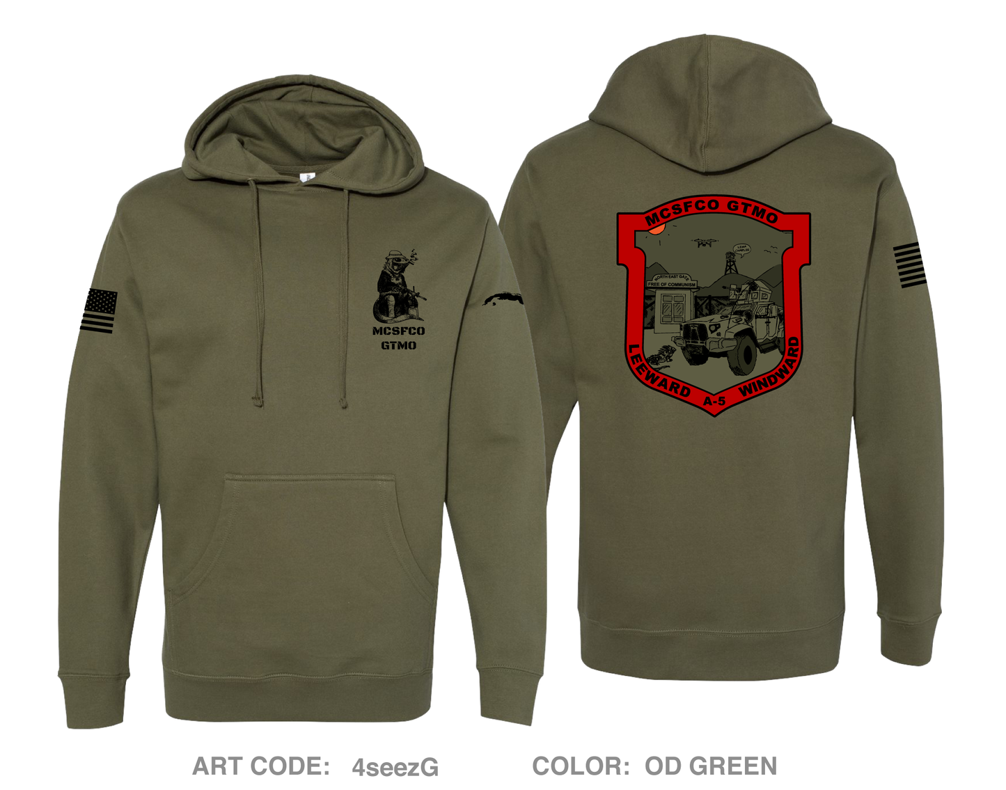 MCSFCO GTMO Comfort Unisex Hooded Sweatshirt - 4seezG