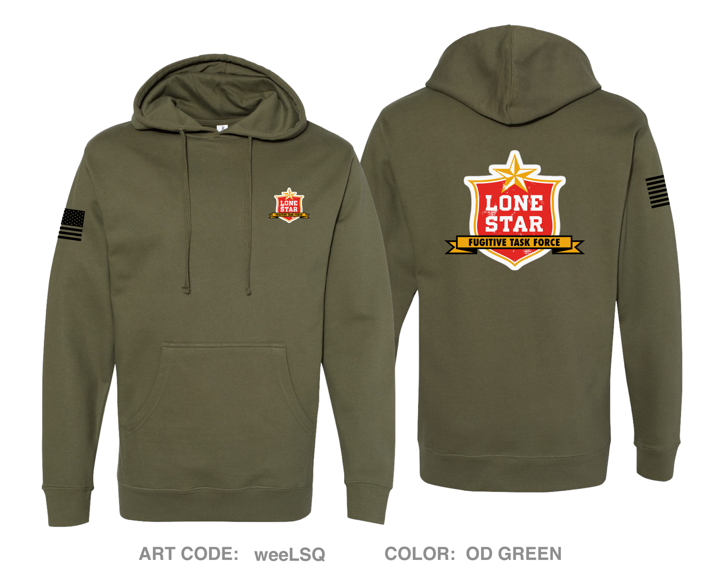 US Marshals Service Lone Star Fugitive Task Force Comfort Unisex Hooded Sweatshirt - weeLSQ
