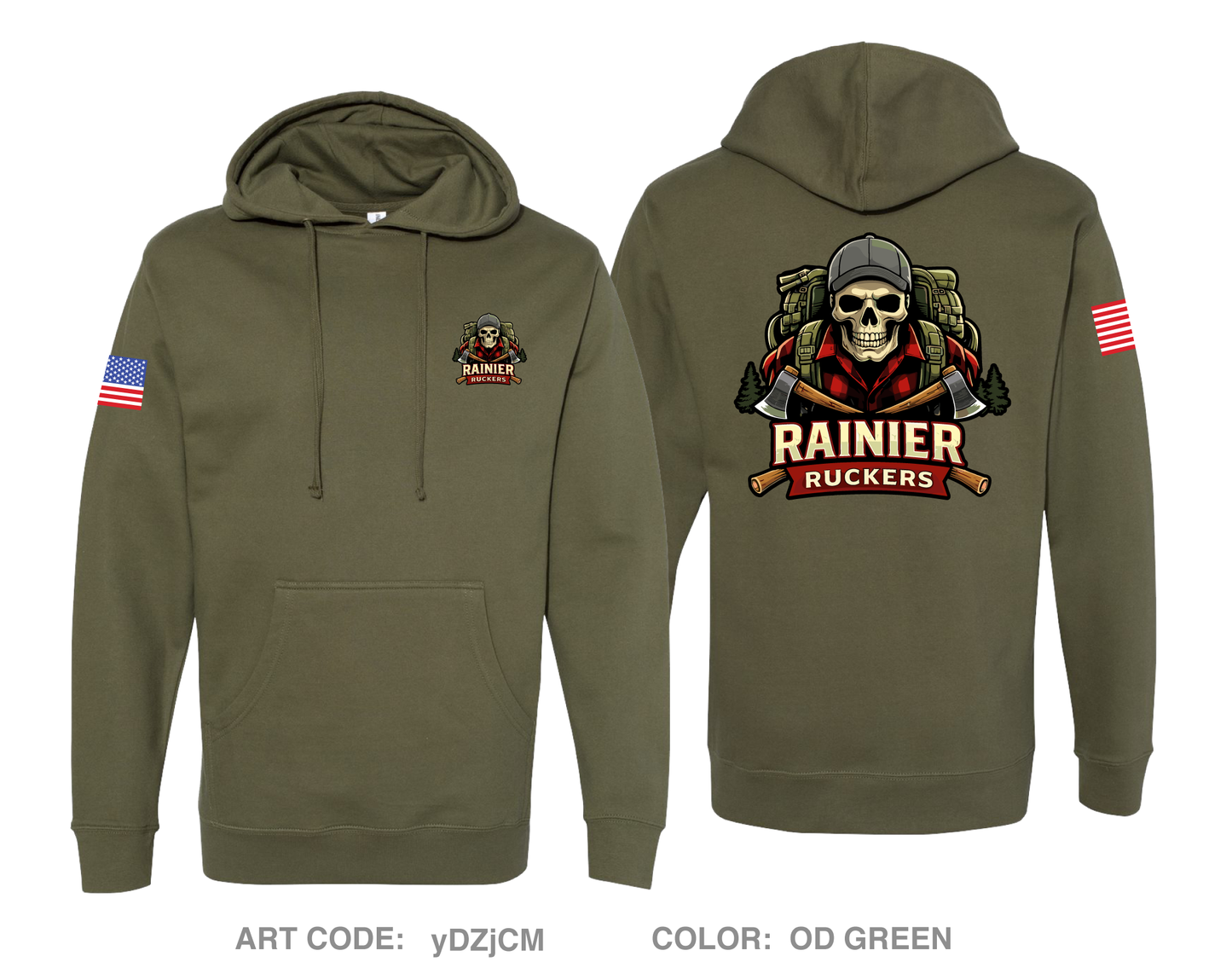 Rainier Ruckers Comfort Unisex Hooded Sweatshirt - yDZjCM