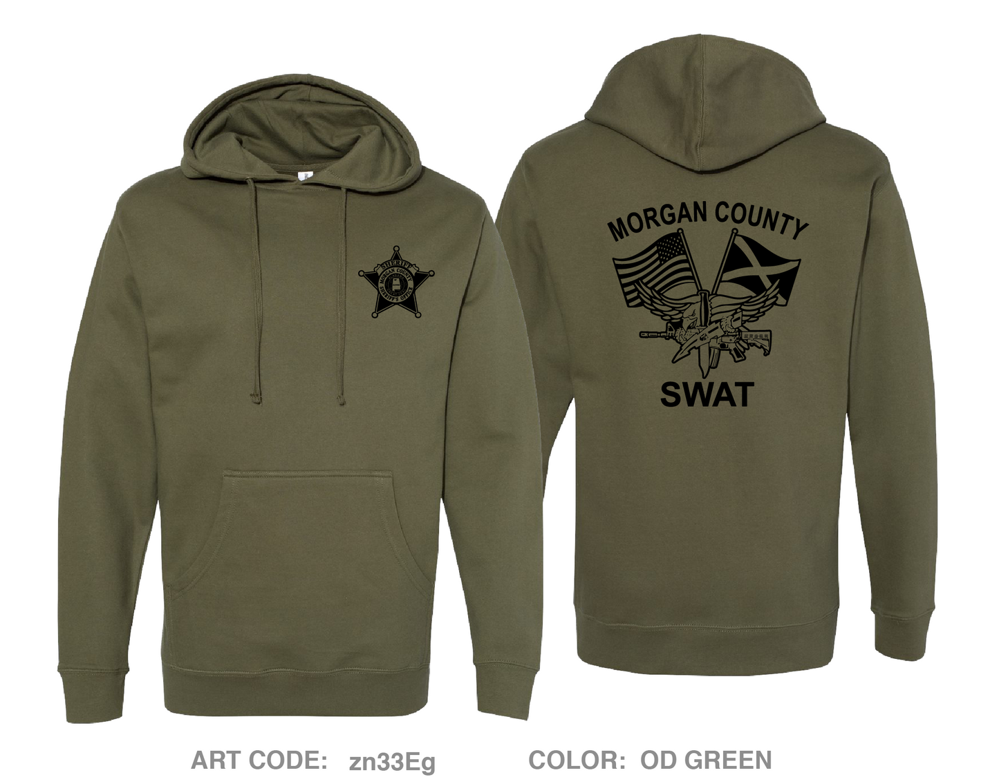 Morgan County SWAT Comfort Unisex Hooded Sweatshirt - zn33Eg