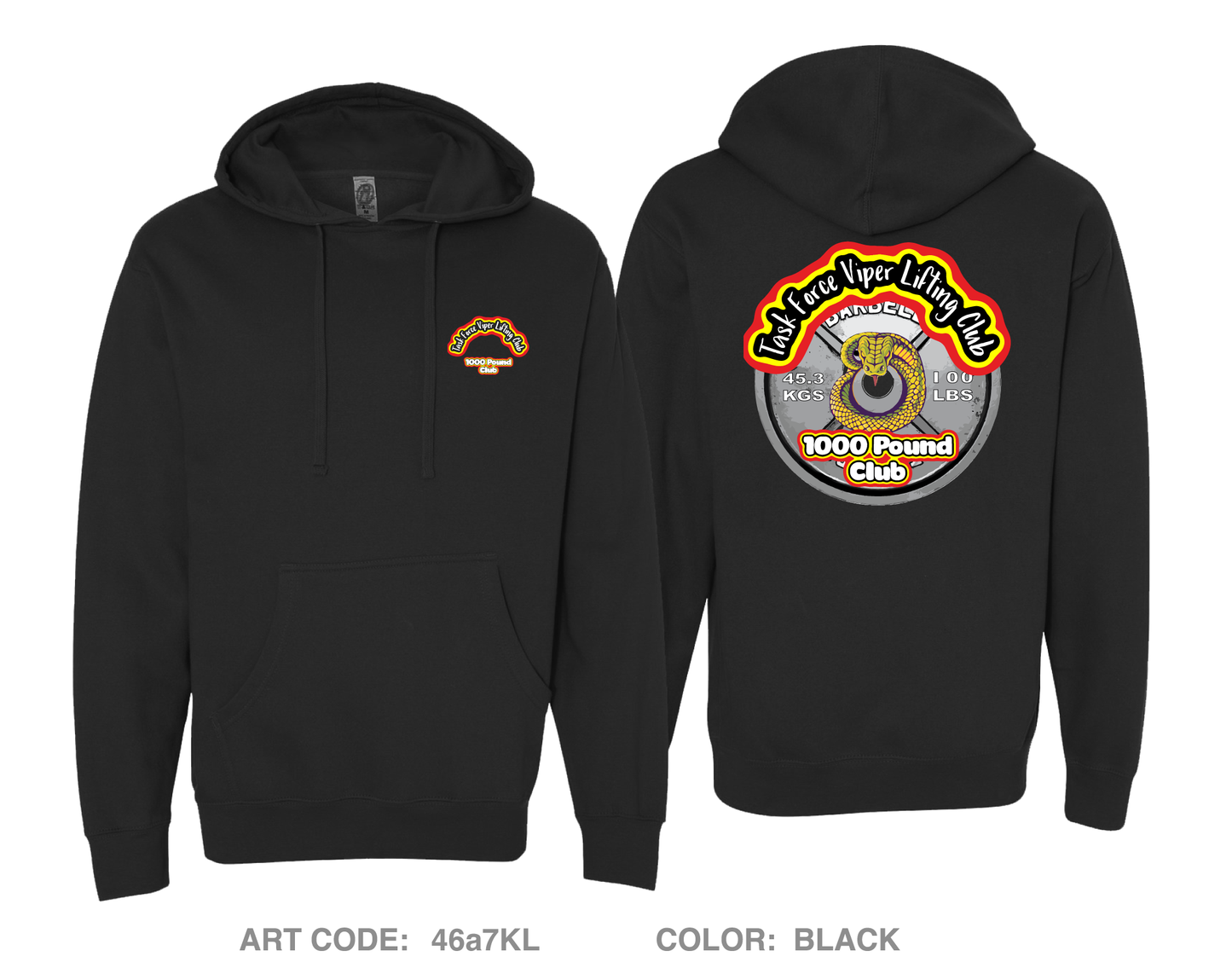 Task Force Viper Gym Comfort Unisex Hooded Sweatshirt - 46a7KL