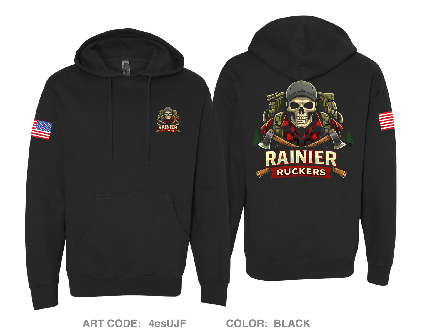Rainier Ruckers Comfort Unisex Hooded Sweatshirt - 4esUJF