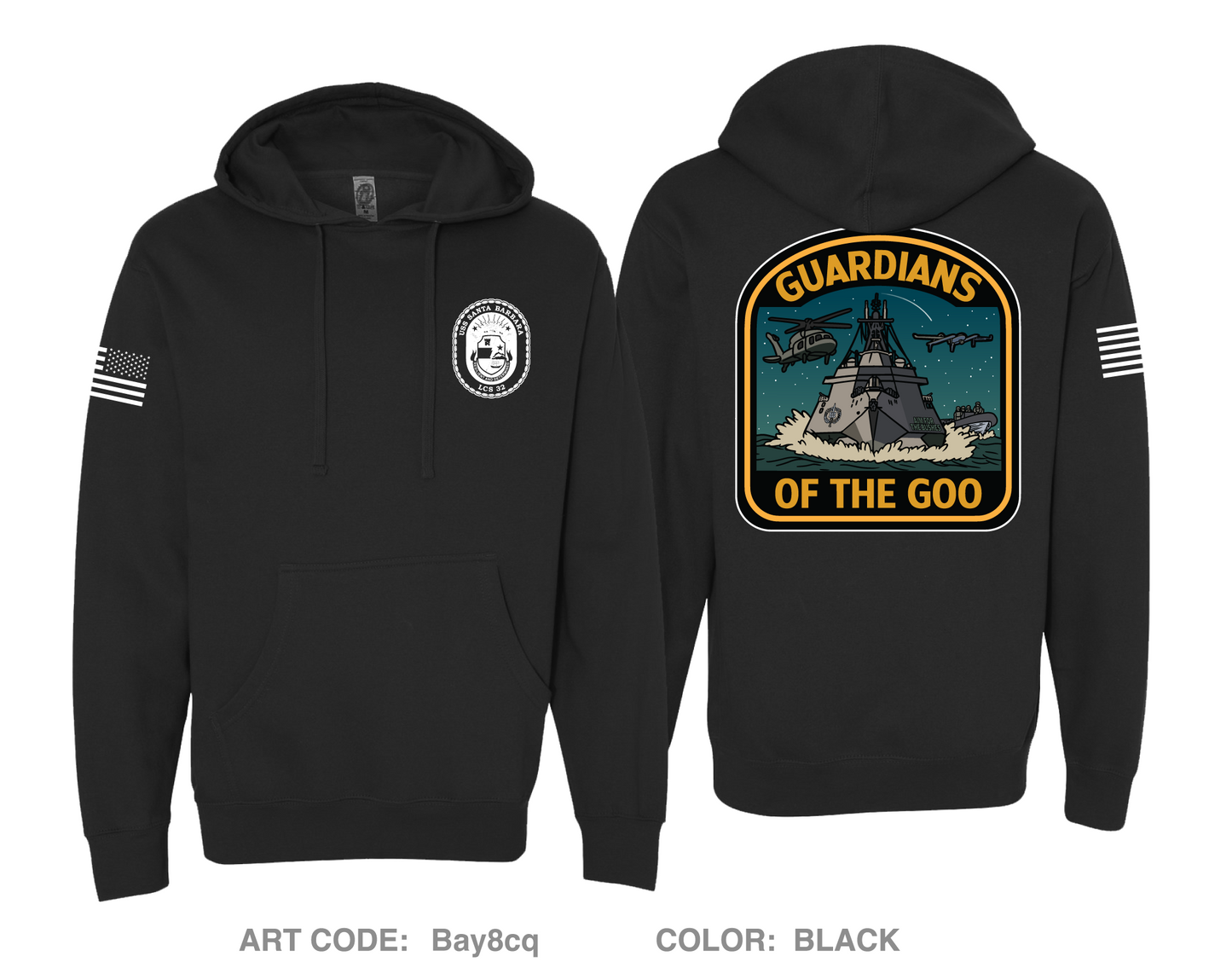LCS 32 (Gold) Comfort Unisex Hooded Sweatshirt - Bay8cq