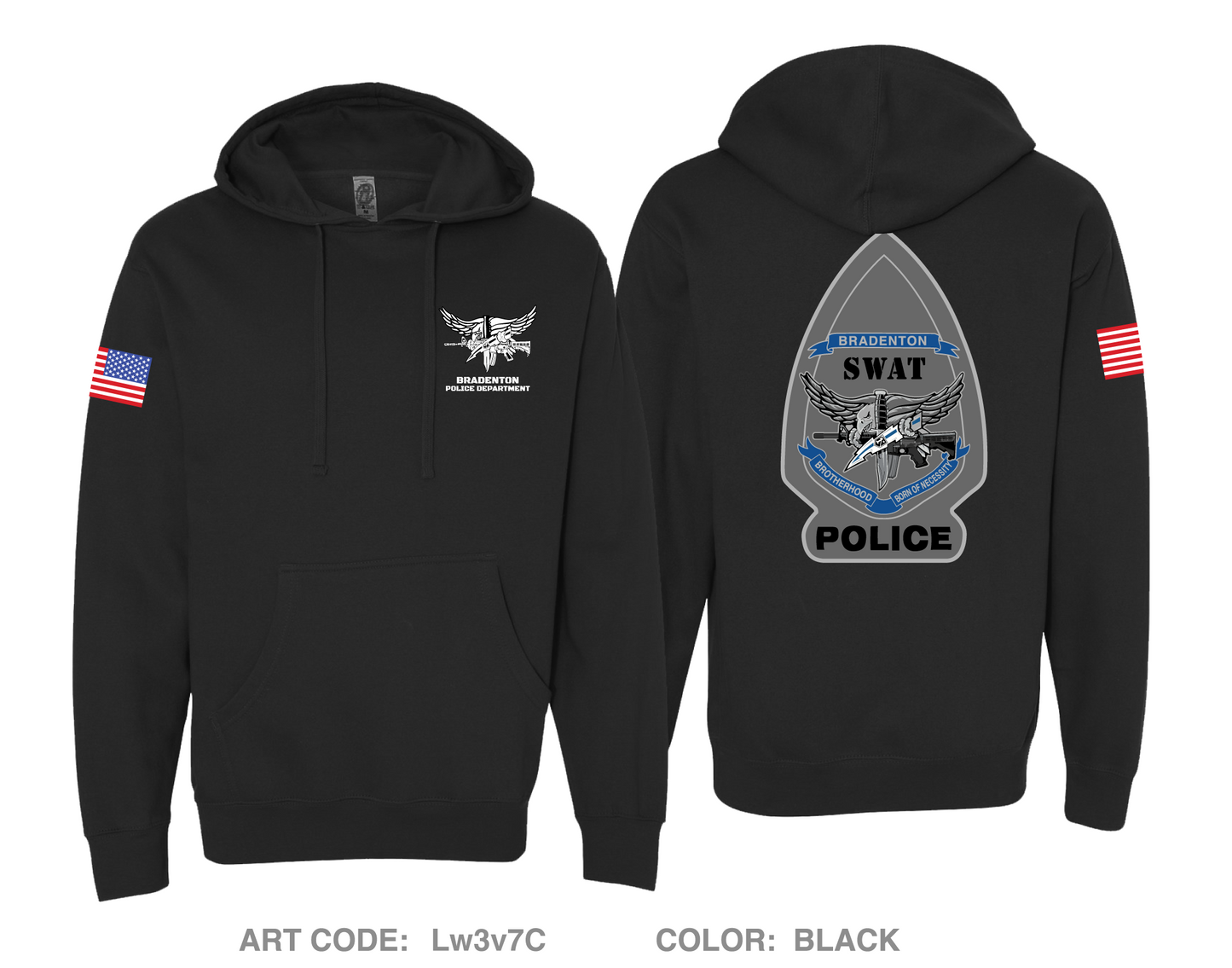 Bradenton Police Department Comfort Unisex Hooded Sweatshirt - Lw3v7C