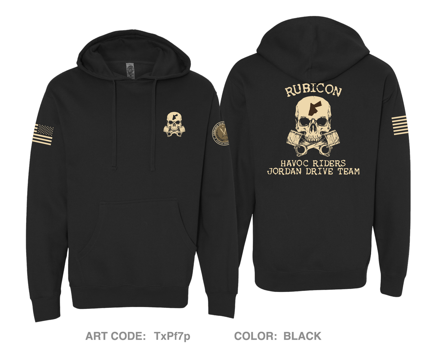 UBICON JORDAN DRIVE TEAM "HAVOC RIDERS" Comfort Unisex Hooded Sweatshirt - pKXmp4