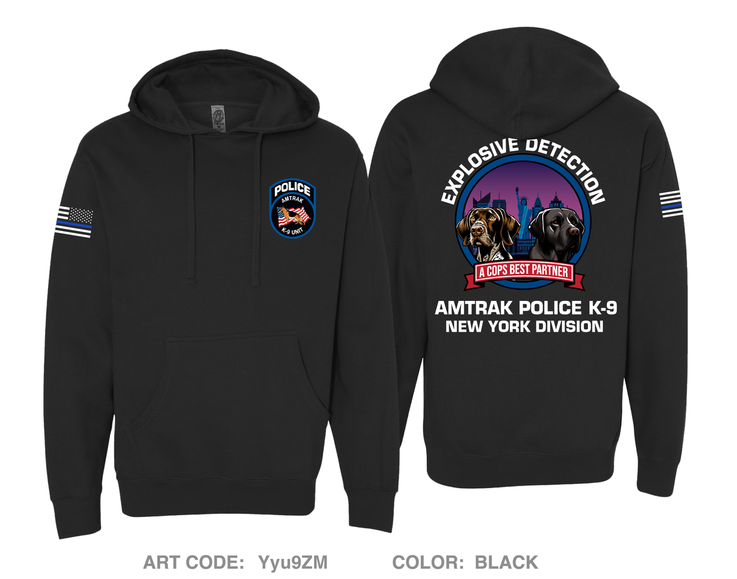 Amtrak police K-9 unit Comfort Unisex Hooded Sweatshirt - Yyu9ZM