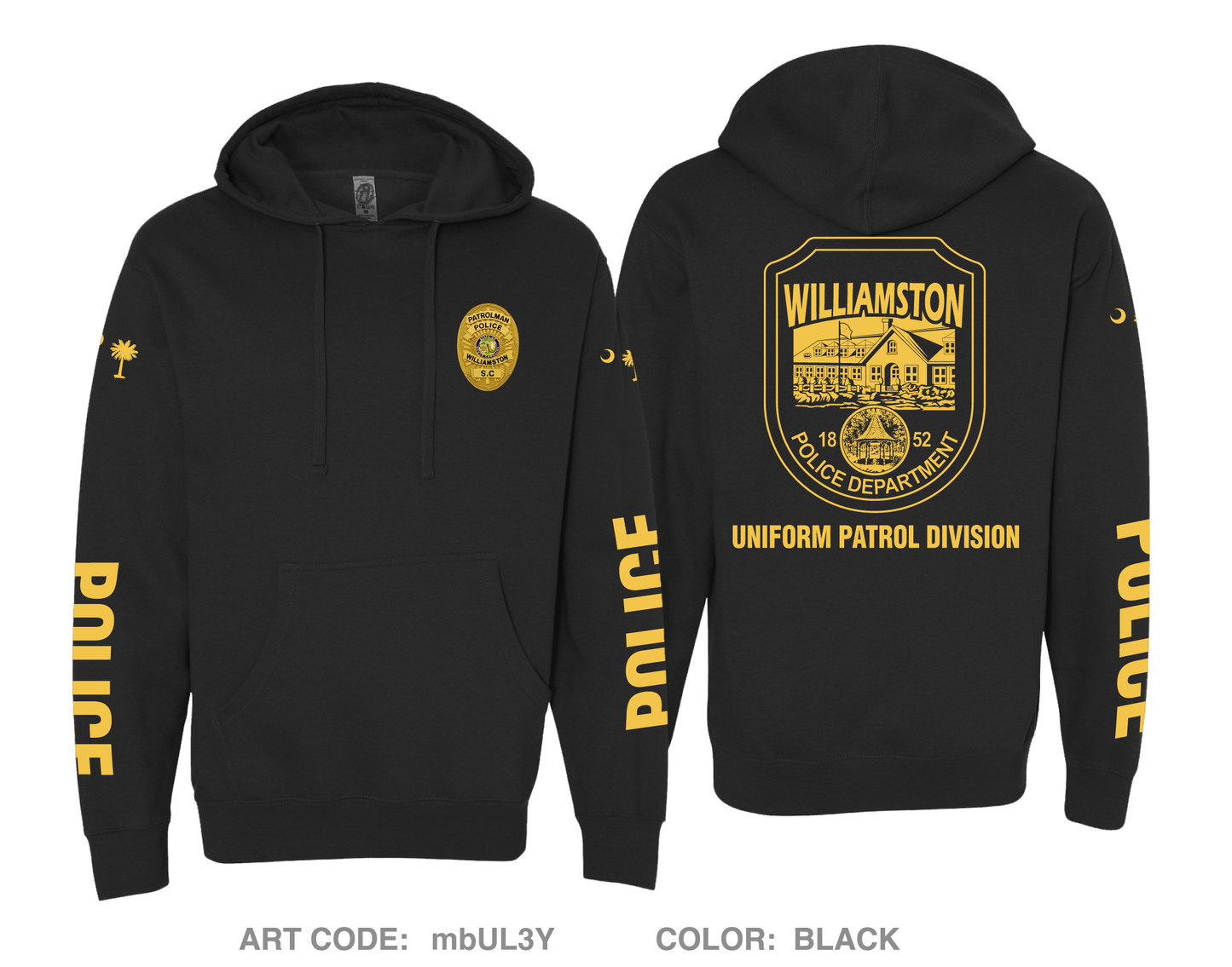 Williamston Police Department Comfort Unisex Hooded Sweatshirt - mbUL3Y