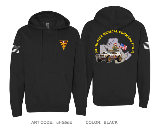 3D Theater Medical Command (FWD) Comfort Unisex Hooded Sweatshirt - uHG5dE