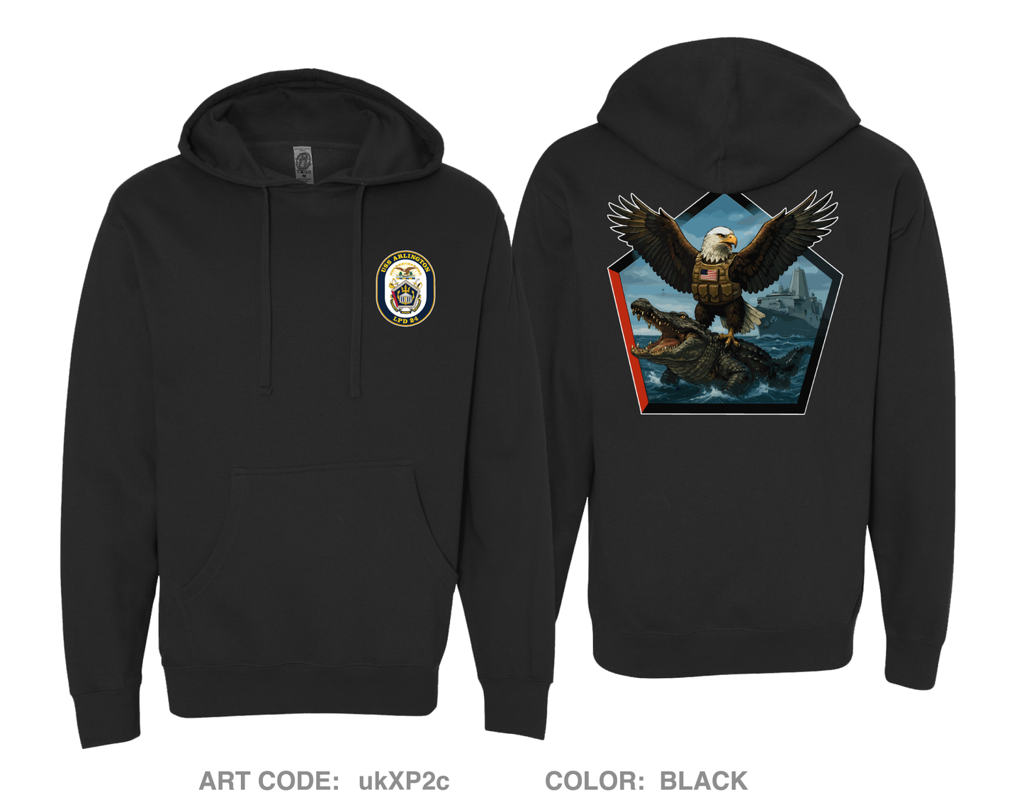 USS ARLINGTON Comfort Unisex Hooded Sweatshirt - ukXP2c