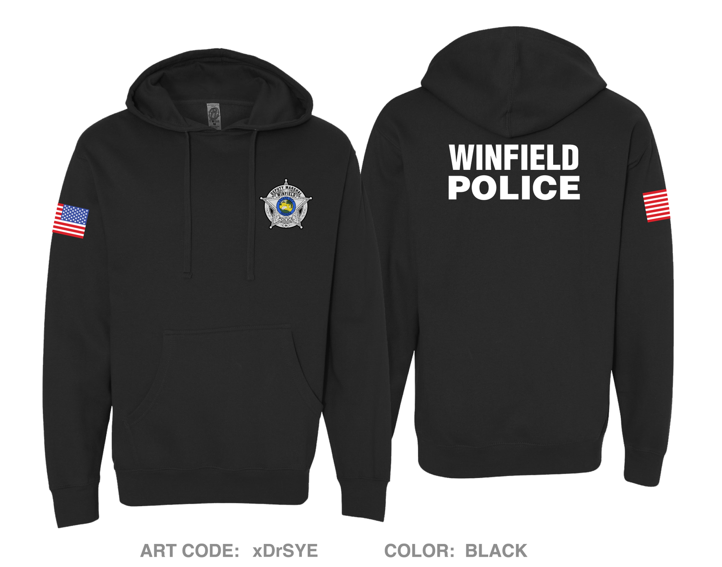 Winfield Police Department Comfort Unisex Hooded Sweatshirt - xDrSYE