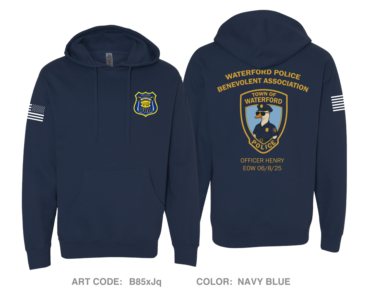 Town of Waterford Police Department Comfort Unisex Hooded Sweatshirt - B85xJq
