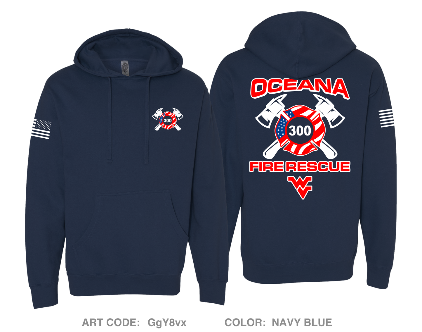 Oceana Fire Rescue Comfort Unisex Hooded Sweatshirt - GgY8vx