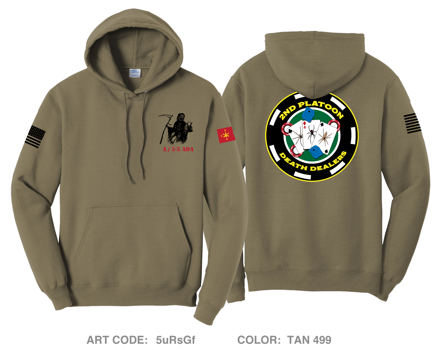 2nd Platoon Death Dealers A 5-5 Comfort Unisex Hooded Sweatshirt - 5uRsGf
