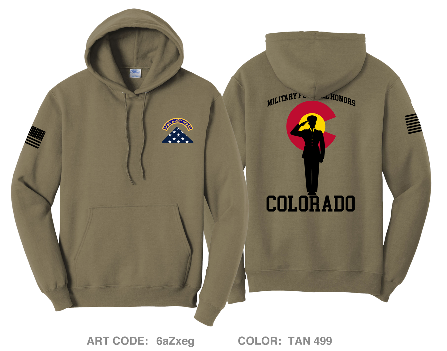 Colorado ARNG Military Funeral Honors Comfort Unisex Hooded Sweatshirt - 6aZxeg
