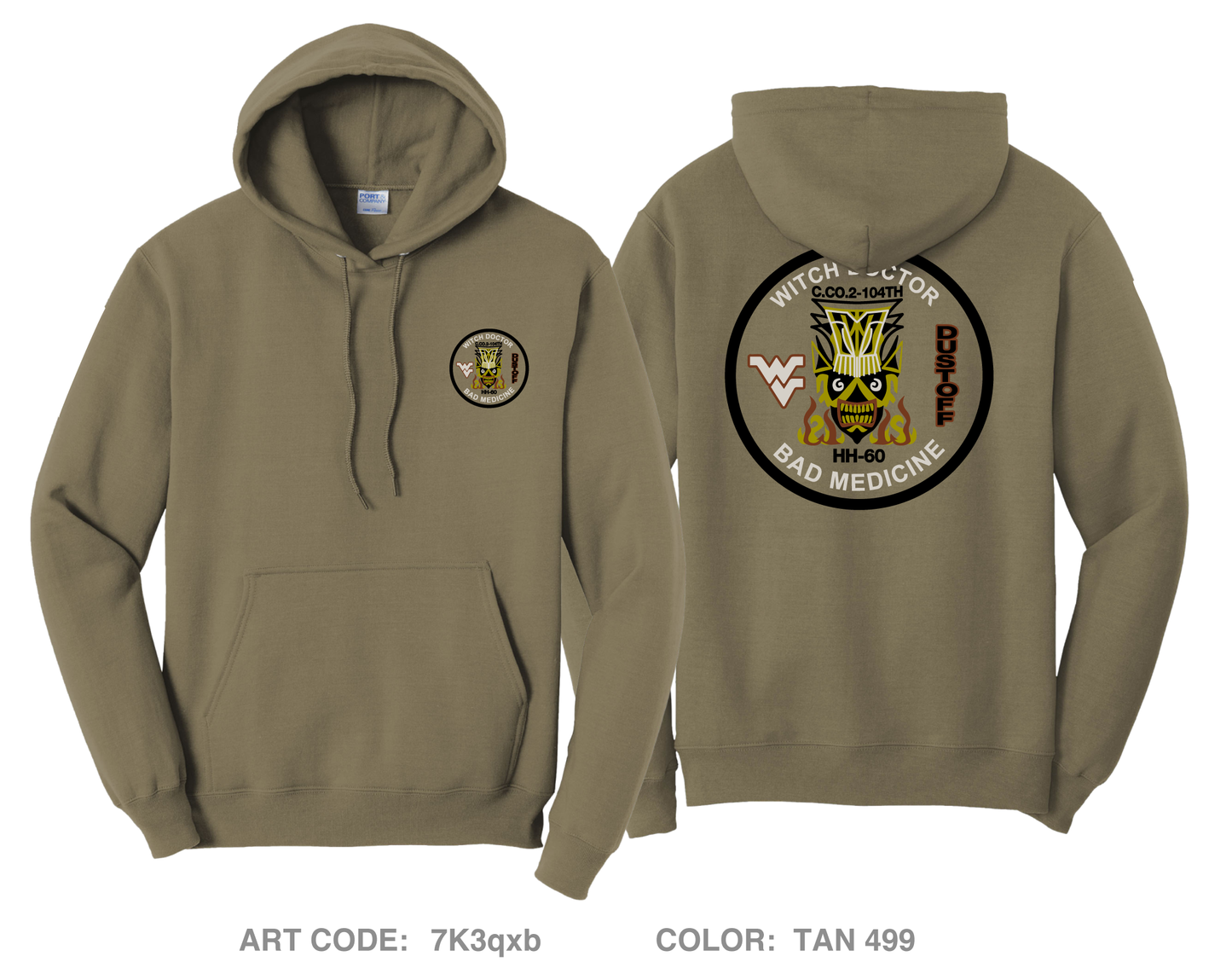 C Co 2-104th Dustoff Comfort Unisex Hooded Sweatshirt - 7K3qxb