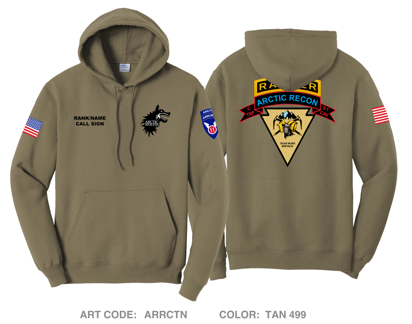 CUSTOM C-TROOP, 5-1 CAV Comfort Unisex Hooded Sweatshirt - ARRCTN