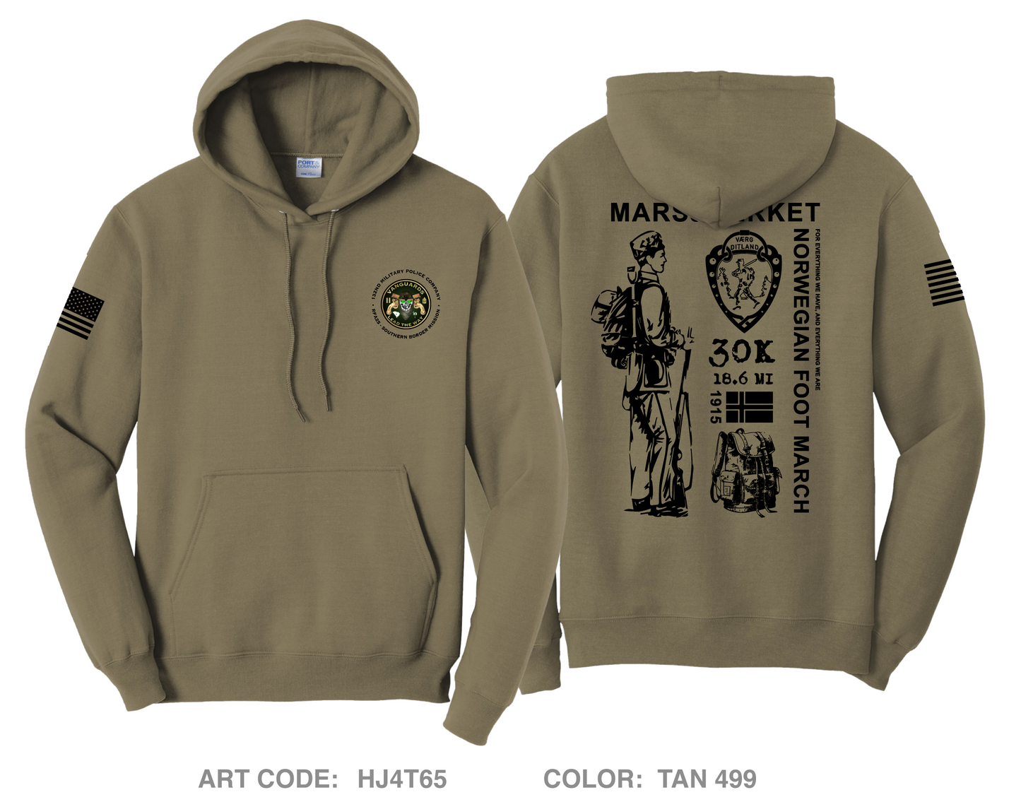 132nd Military Police Company - Norwegian Foot March Comfort Unisex Hooded Sweatshirt - HJ4T65