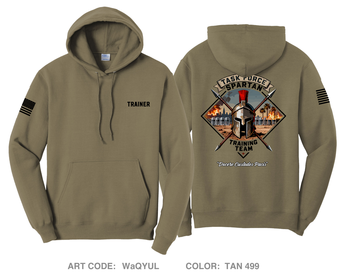 sk Force Spartan Training Team Comfort Unisex Hooded Sweatshirt - WaQYUL