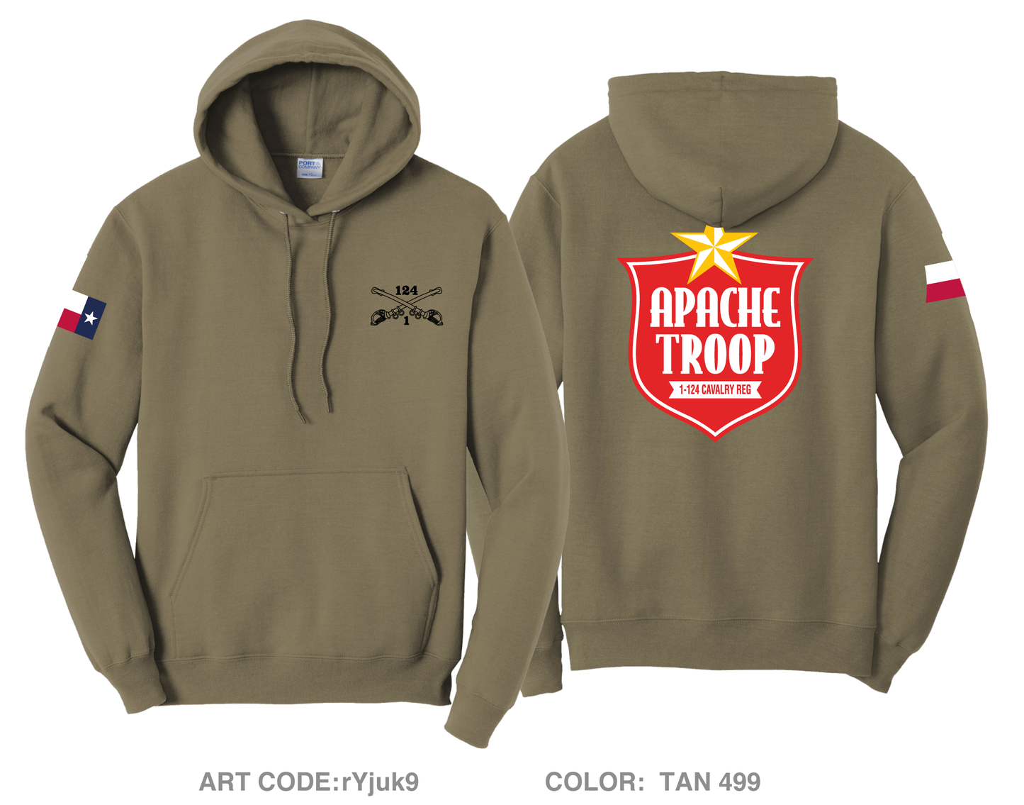 A Troop 1|124th Cavalry Reg Comfort Unisex Hooded Sweatshirt - rYjuk9