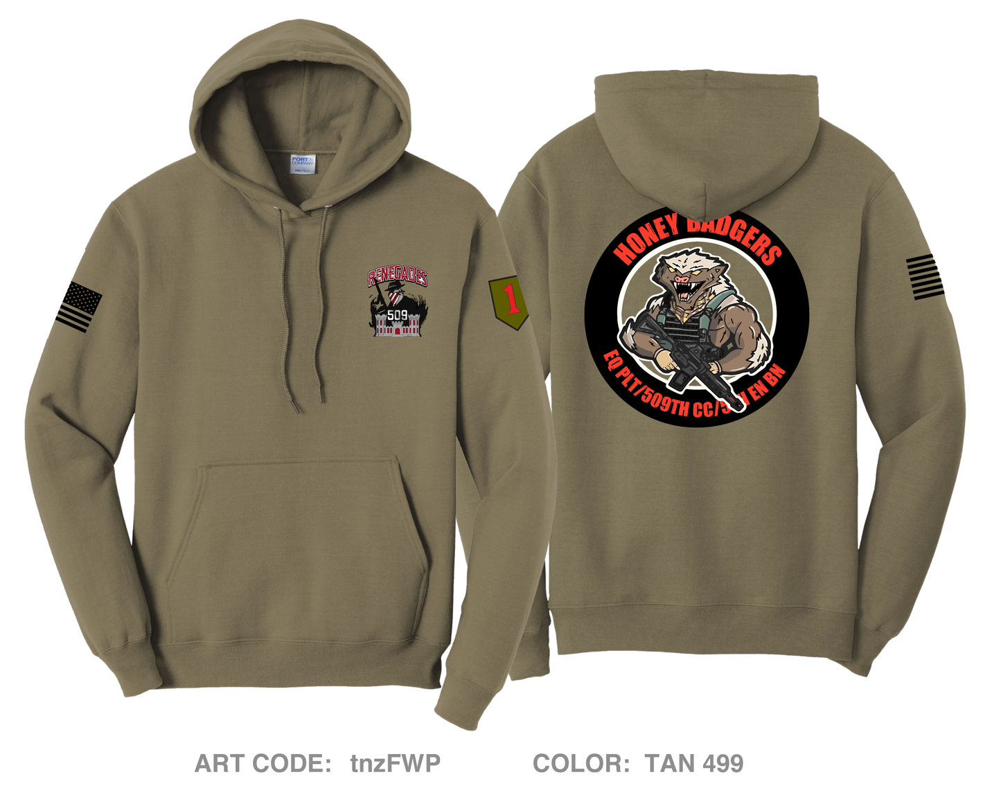 509th ECC EQ Platoon Honey Badgers Comfort Unisex Hooded Sweatshirt - tnzFWP