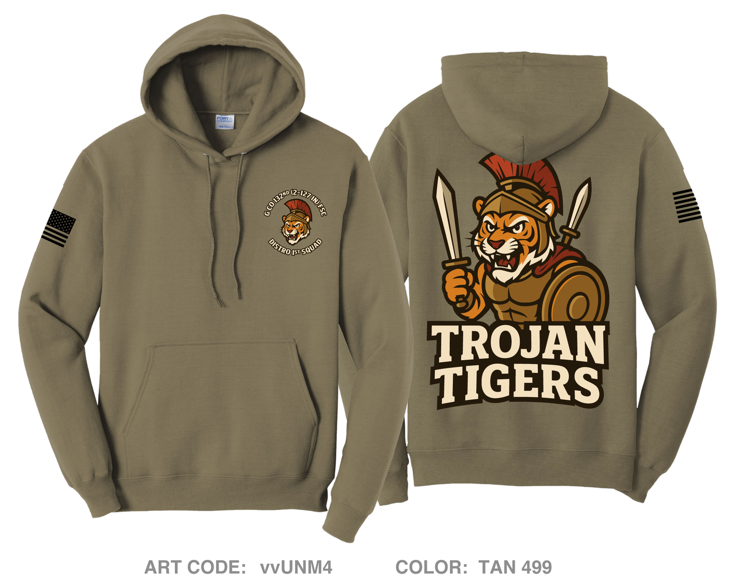 Trojan Tigers 1st squad Comfort Unisex Hooded Sweatshirt - vvUNM4