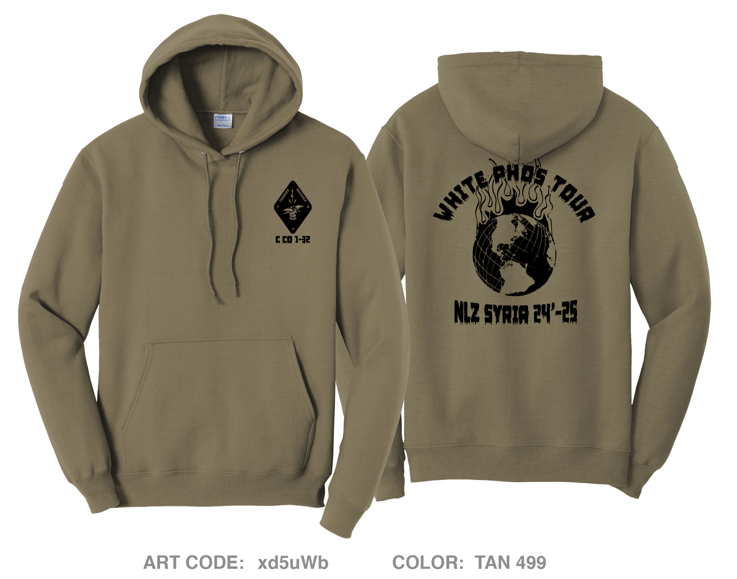 C Co FiST 1-32 1BCT 10th MTN DIV LI Comfort Unisex Hooded Sweatshirt - xd5uWb