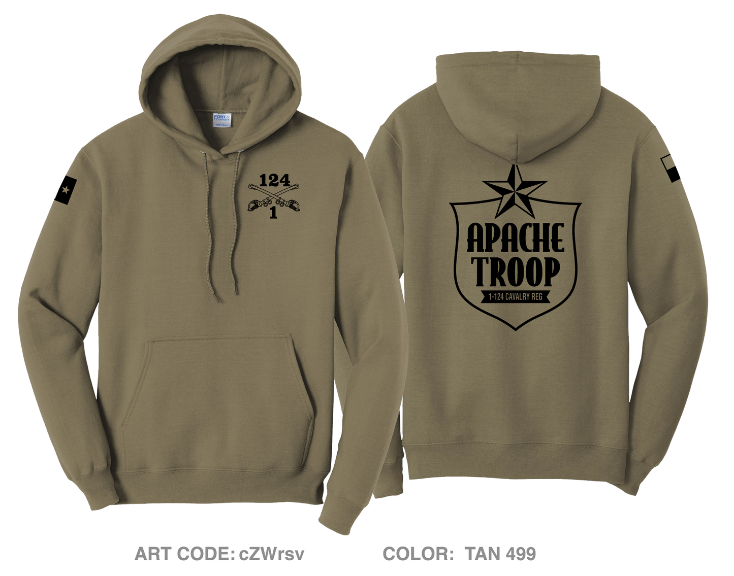 A Troop 1|124th Cavalry Reg Comfort Unisex Hooded Sweatshirt - cZWrsv