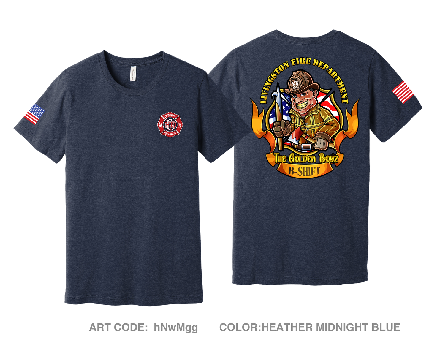 Livingston Fire Department B-Shift Comfort Unisex Triblend SS Tee - hNwMgg