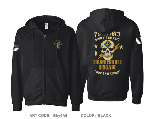 79TH IBCT Comfort Unisex Cotton Blend Full-Zip Hooded Sweatshirt - Bhy6A6