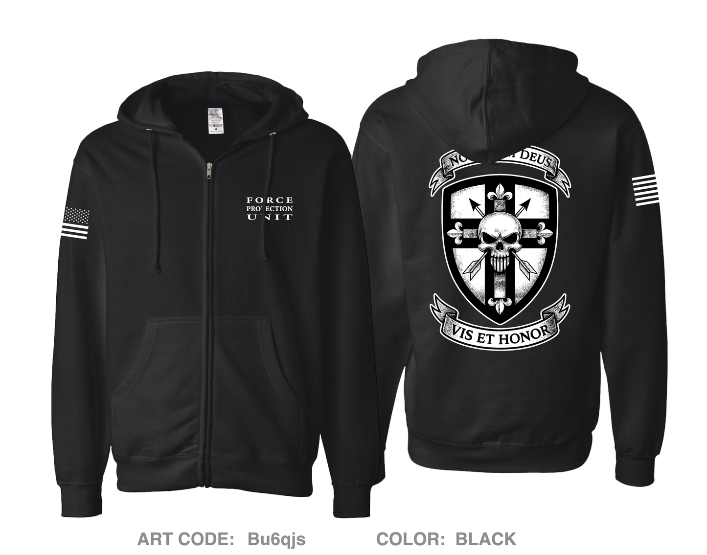 NWSE Force Protection Comfort Unisex Cotton Blend Full-Zip Hooded Sweatshirt - Bu6qjs