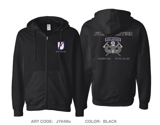 B/97th Civil Affairs Battalion Store 1 Comfort Unisex Cotton Blend Full-Zip Hooded Sweatshirt - JY64Mu