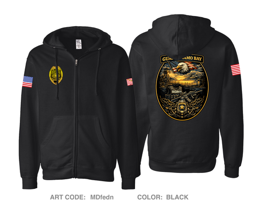 GTMO Security Comfort Unisex Cotton Blend Full-Zip Hooded Sweatshirt - MDfedn