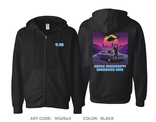 North Mississippi Narcotics Unit Comfort Unisex Cotton Blend Full-Zip Hooded Sweatshirt - WG2Sw3