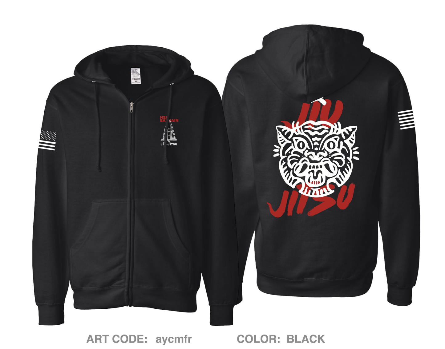 NSA JIU JITSU Comfort Unisex Cotton Blend Full-Zip Hooded Sweatshirt - aycmfr