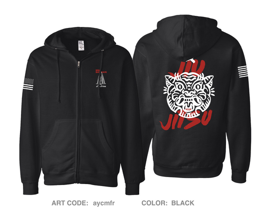 NSA JIU JITSU Comfort Unisex Cotton Blend Full-Zip Hooded Sweatshirt - aycmfr