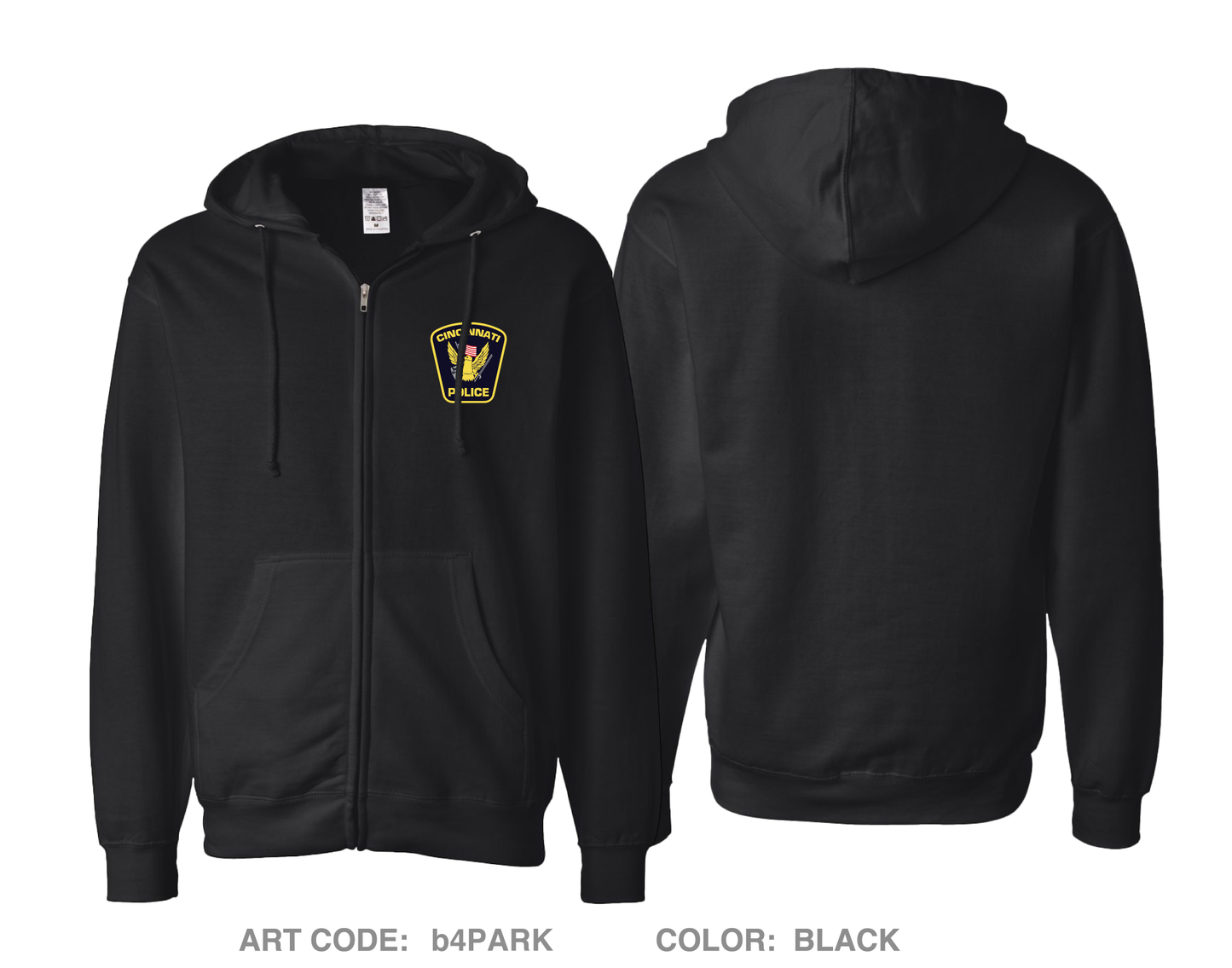 Cincinnati Police Department Store 1 Comfort Unisex Cotton Blend Full-Zip Hooded Sweatshirt - b4PARK
