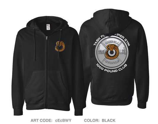 Viper Gym Comfort Unisex Cotton Blend Full-Zip Hooded Sweatshirt - cEcBWY